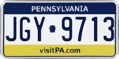PA license plate JGY9713