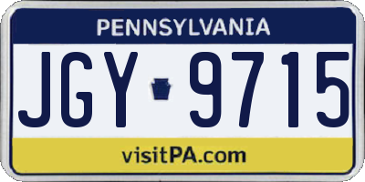 PA license plate JGY9715
