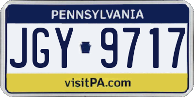 PA license plate JGY9717