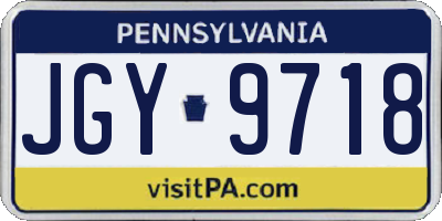 PA license plate JGY9718