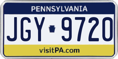 PA license plate JGY9720