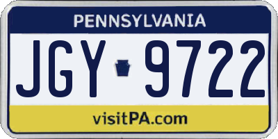 PA license plate JGY9722