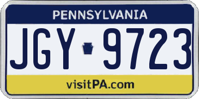 PA license plate JGY9723