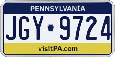 PA license plate JGY9724