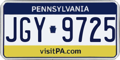 PA license plate JGY9725