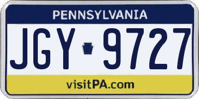 PA license plate JGY9727
