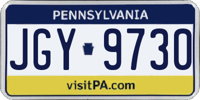 PA license plate JGY9730