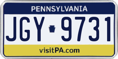 PA license plate JGY9731