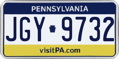 PA license plate JGY9732