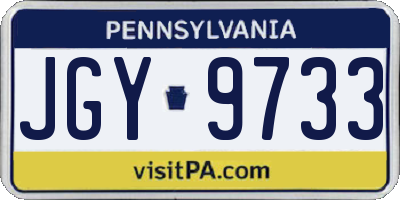 PA license plate JGY9733