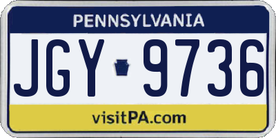 PA license plate JGY9736