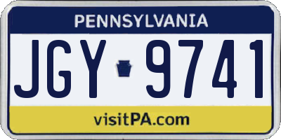 PA license plate JGY9741