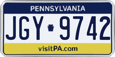 PA license plate JGY9742