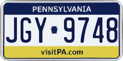 PA license plate JGY9748