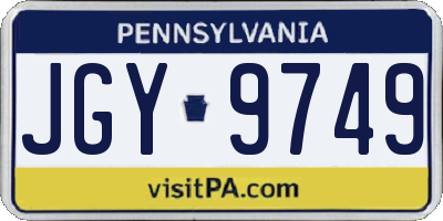 PA license plate JGY9749