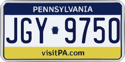 PA license plate JGY9750