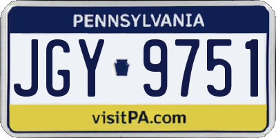PA license plate JGY9751