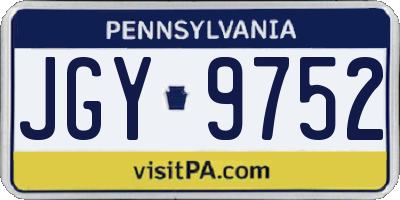 PA license plate JGY9752