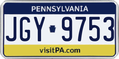 PA license plate JGY9753