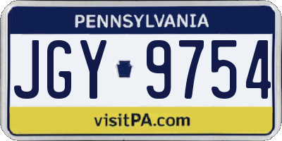 PA license plate JGY9754