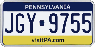 PA license plate JGY9755