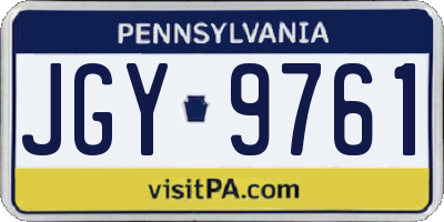 PA license plate JGY9761
