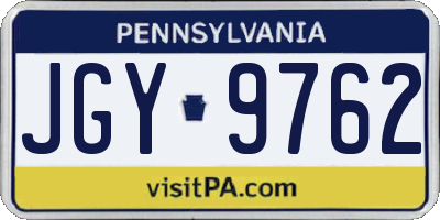 PA license plate JGY9762