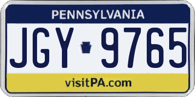 PA license plate JGY9765