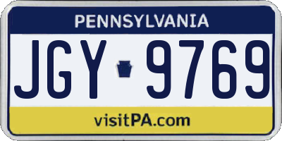 PA license plate JGY9769