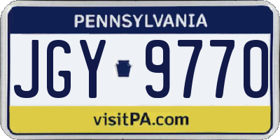 PA license plate JGY9770