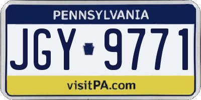 PA license plate JGY9771