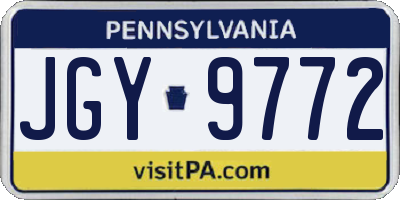 PA license plate JGY9772