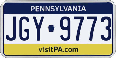 PA license plate JGY9773