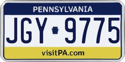 PA license plate JGY9775