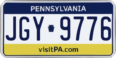PA license plate JGY9776