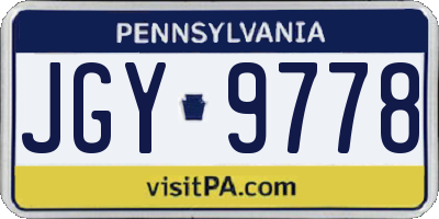 PA license plate JGY9778