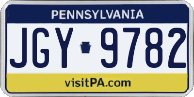 PA license plate JGY9782