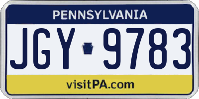 PA license plate JGY9783