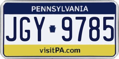 PA license plate JGY9785