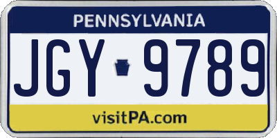 PA license plate JGY9789