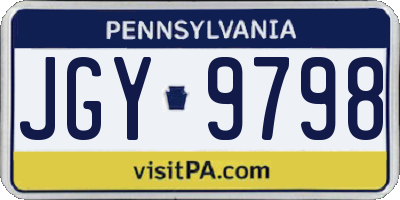 PA license plate JGY9798