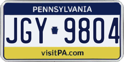 PA license plate JGY9804