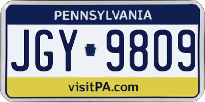 PA license plate JGY9809