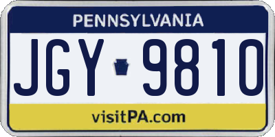 PA license plate JGY9810