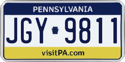 PA license plate JGY9811