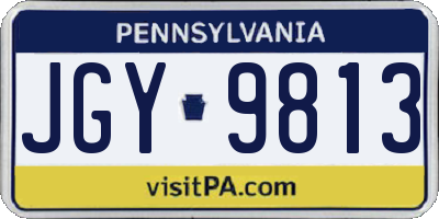 PA license plate JGY9813