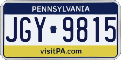 PA license plate JGY9815