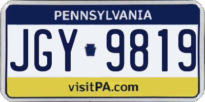 PA license plate JGY9819