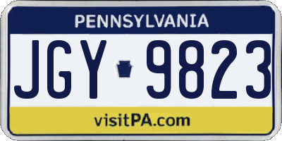 PA license plate JGY9823