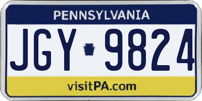PA license plate JGY9824